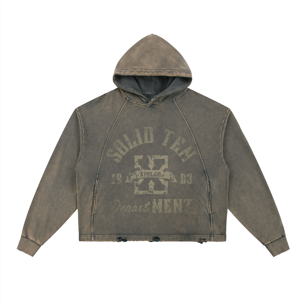 Hoodie ,Distressed hoodie,Washed,Denim washed cotton,Oversized hoodie,Worn hoodie,Lived in ,Vintage washed,Solid ten clothing,Solid ten hoodies