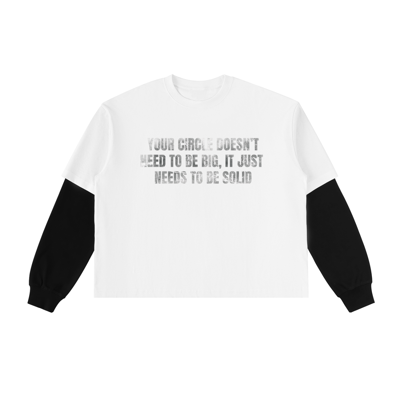 double layered long sleeve shirt, front