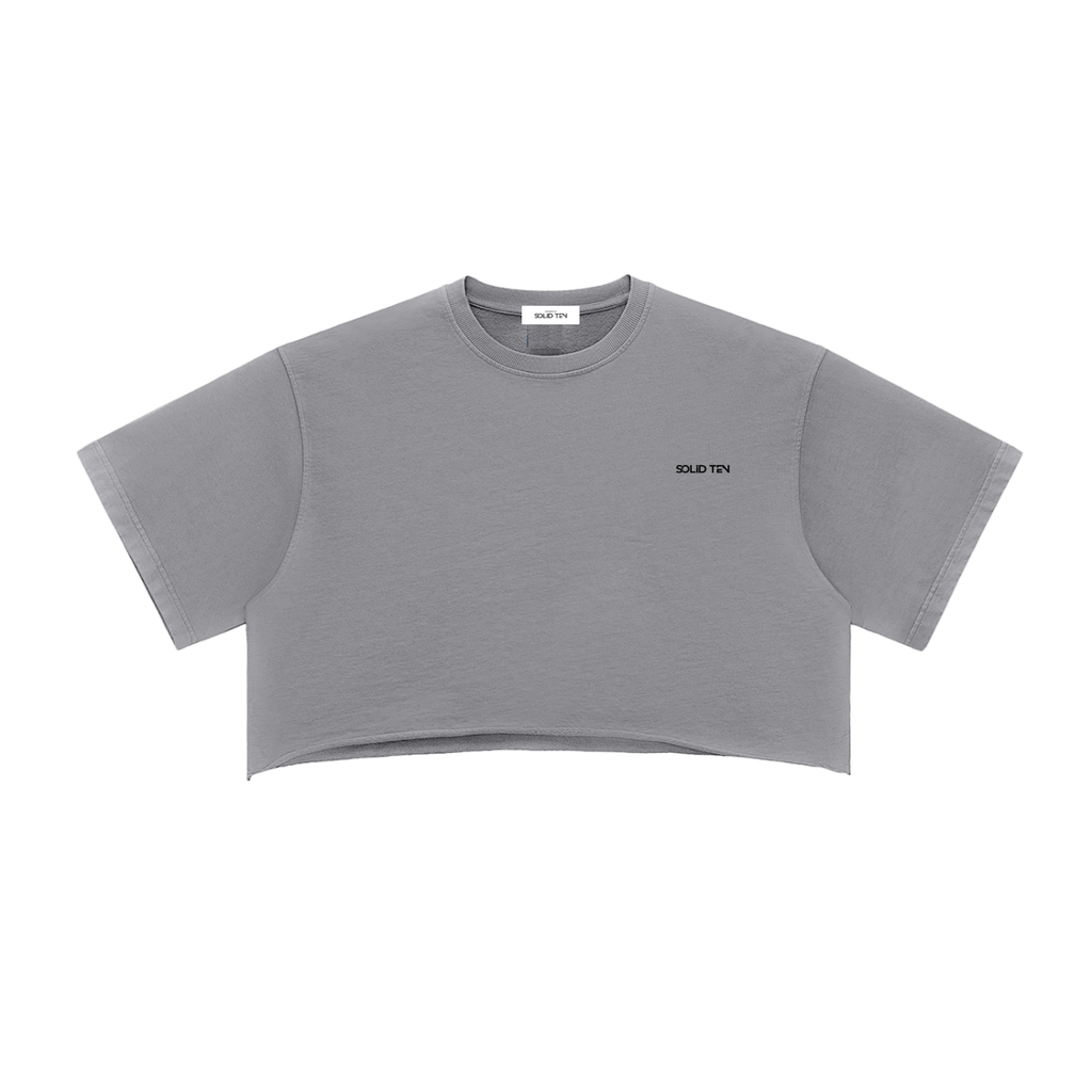 Snow Washed Raw Edge Crop Top