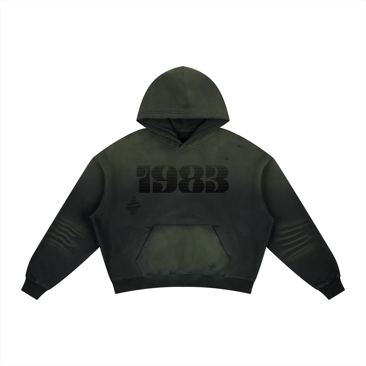 Frayed Sunfade Boxy Fleece Hoodie